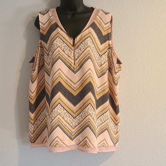 Maurices Tops - Maurices Light Pink Sheer Neck & Waist Detail Tank